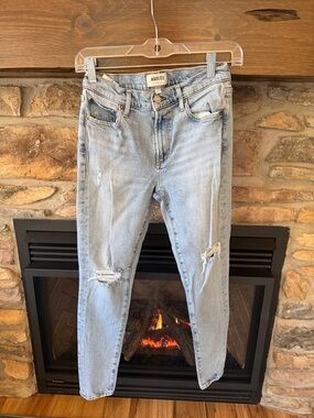 Agolde Light Wash Distressed Skinny Jeans